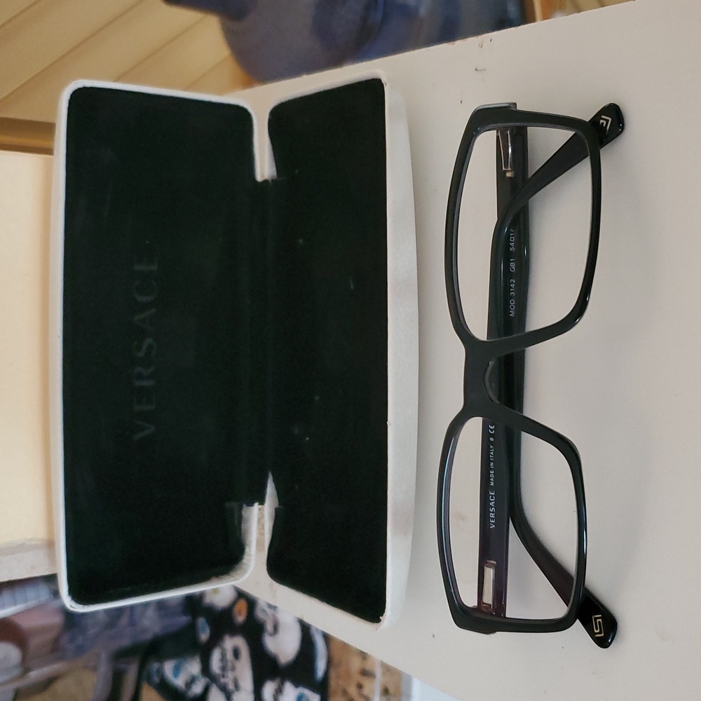 Versace Black Rectangular Eyeglasses - image 2